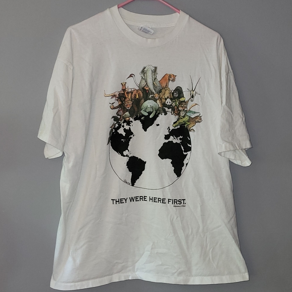 Vintage 90s "THEY WERE HERE FIRST" Human-i-Tees T-Shirt